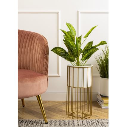 Metalen bloempot LOFT 42x20 cm goud/wit