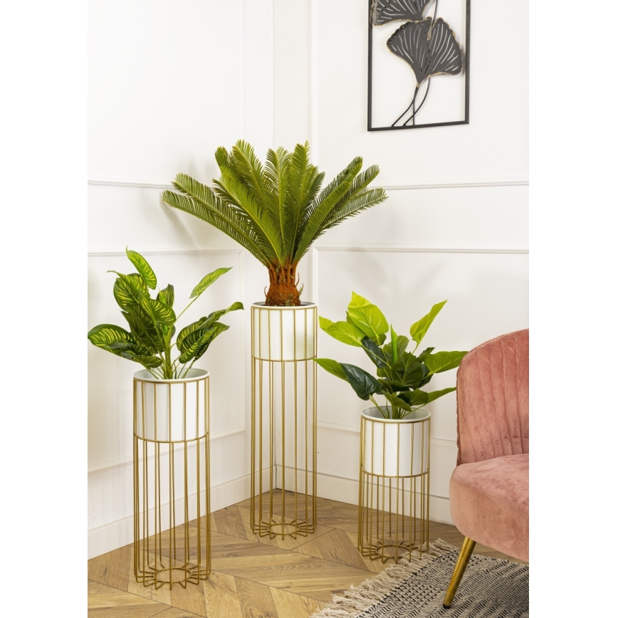 Metalen bloempot LOFT 42x20 cm goud/wit