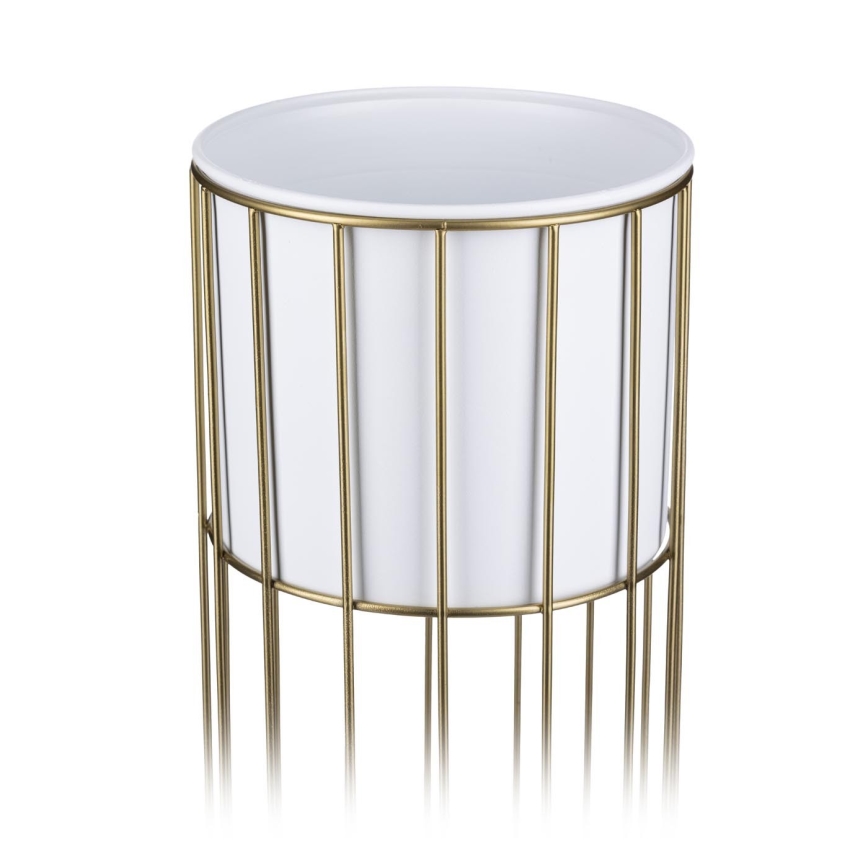Metalen bloempot LOFT 42x20 cm goud/wit