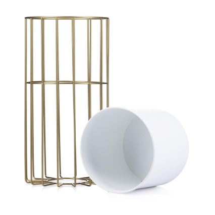 Metalen bloempot LOFT 42x20 cm goud/wit
