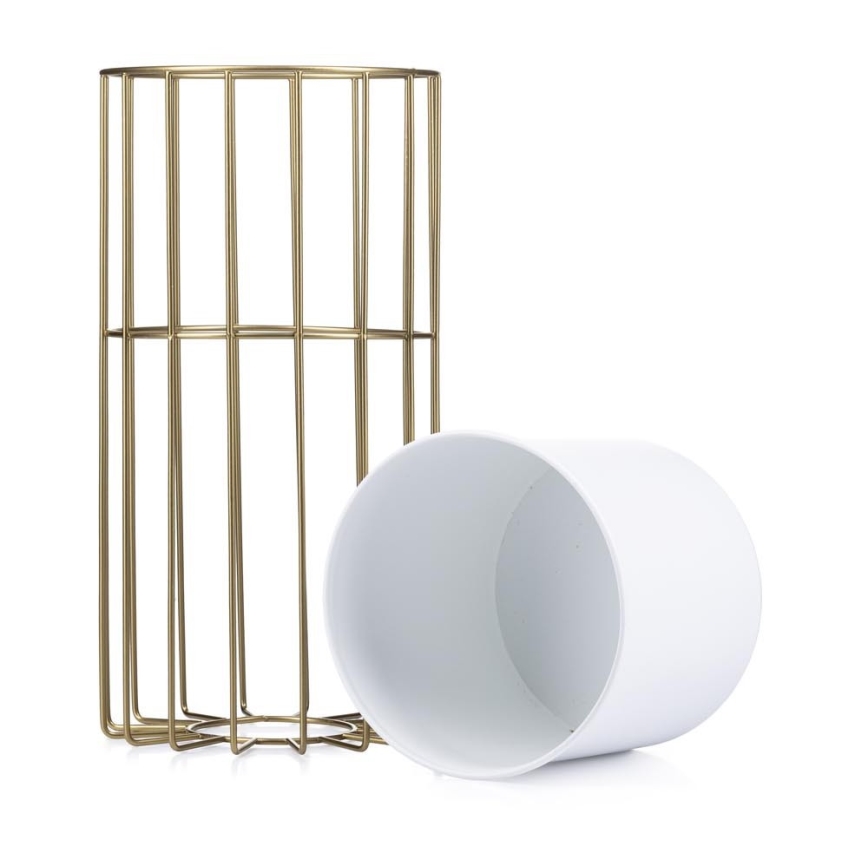 Metalen bloempot LOFT 42x20 cm goud/wit