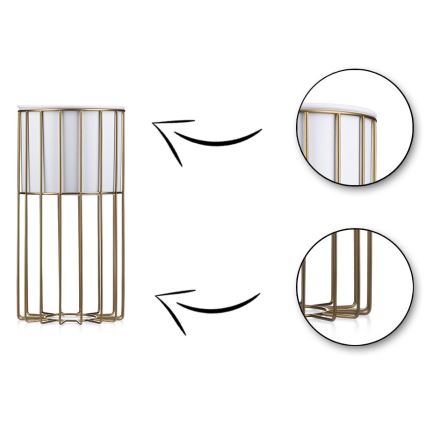 Metalen bloempot LOFT 42x20 cm goud/wit