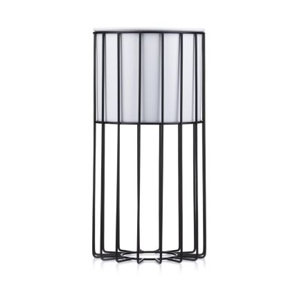 Metalen bloempot LOFT 42x20 cm zwart/wit