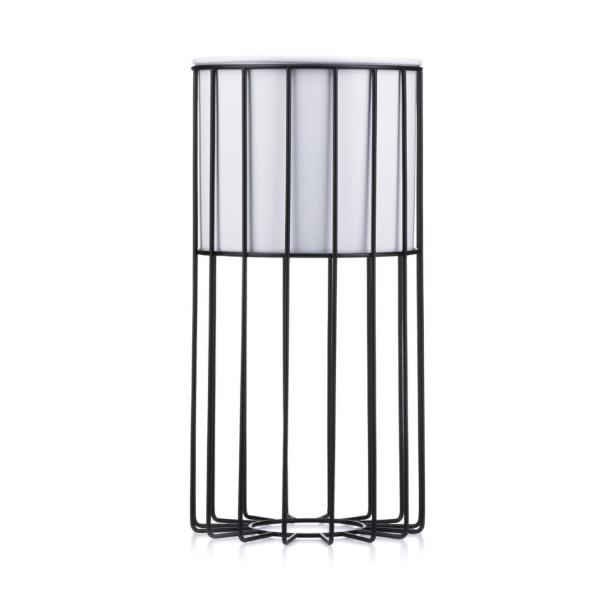 Metalen bloempot LOFT 42x20 cm zwart/wit
