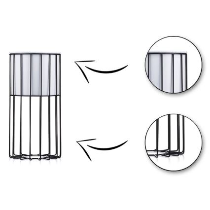 Metalen bloempot LOFT 42x20 cm zwart/wit