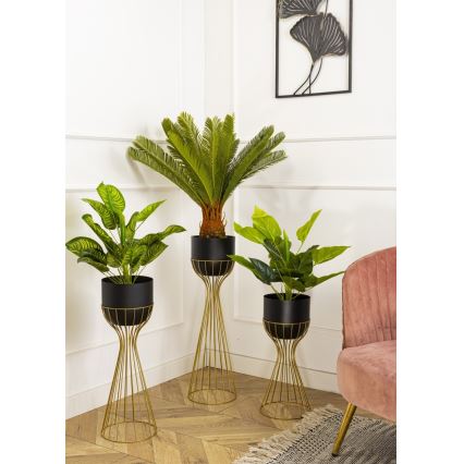 Metalen bloempot LOFT 46x20 cm goud/zwart