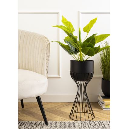 Metalen bloempot LOFT 46x20 cm zwart