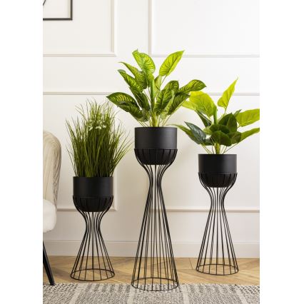 Metalen bloempot LOFT 46x20 cm zwart