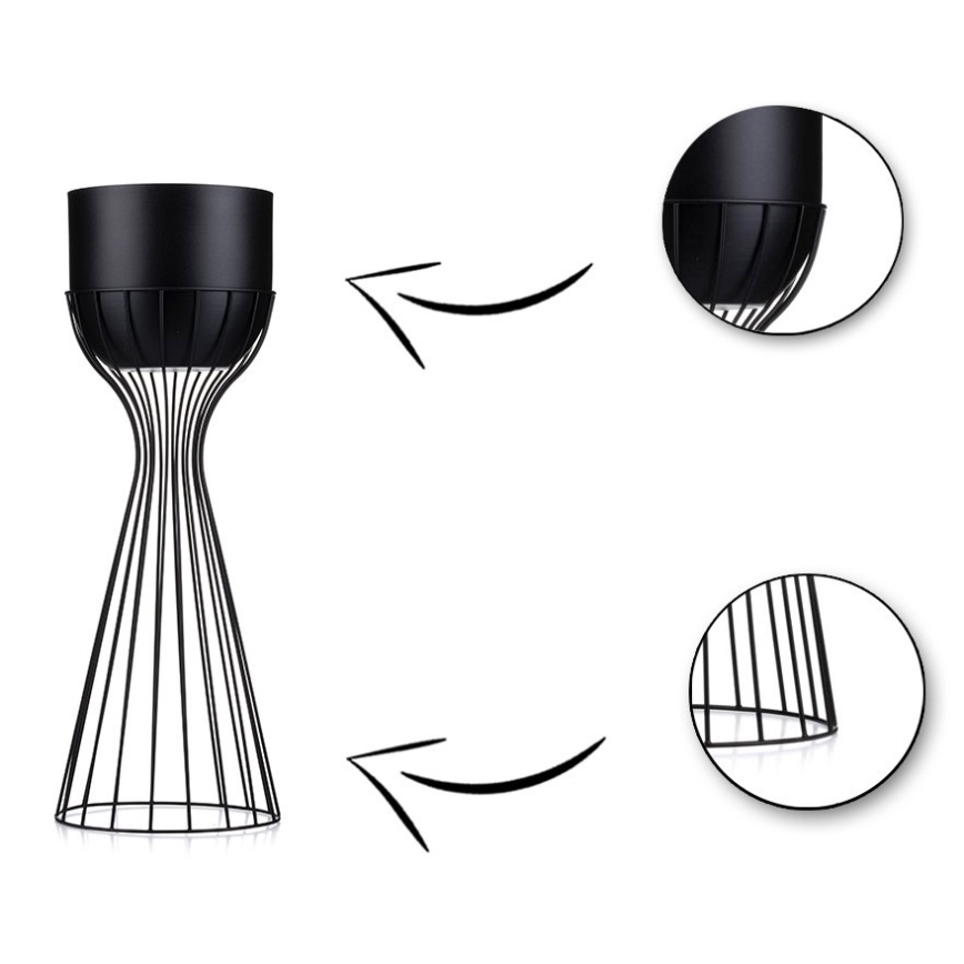 Metalen bloempot LOFT 46x20 cm zwart
