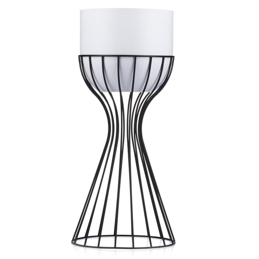 Metalen bloempot LOFT 46x20 cm zwart/wit