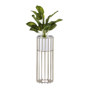 Metalen bloempot LOFT 55x20 cm goud/wit