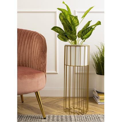 Metalen bloempot LOFT 55x20 cm goud/wit