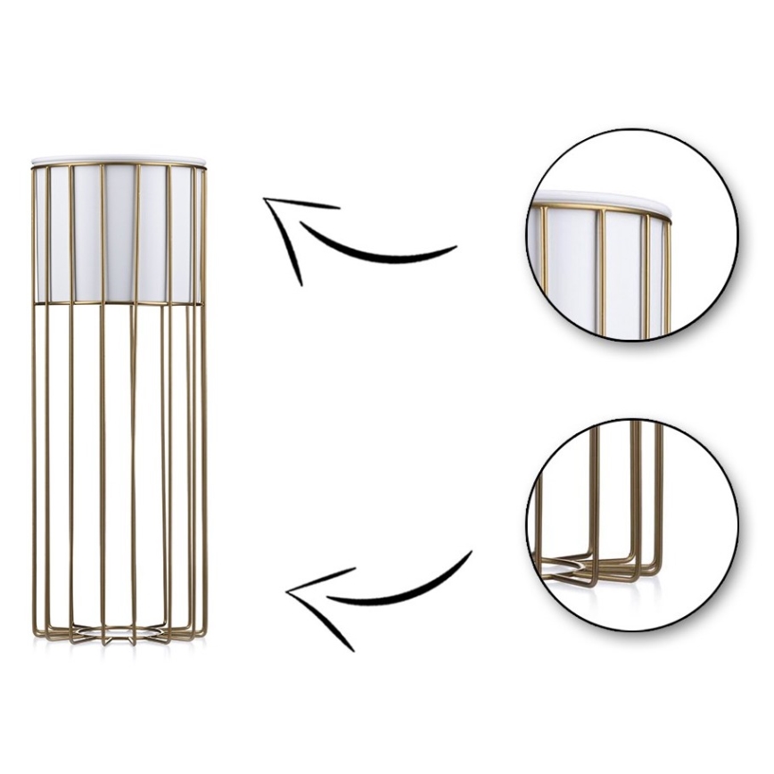Metalen bloempot LOFT 55x20 cm goud/wit