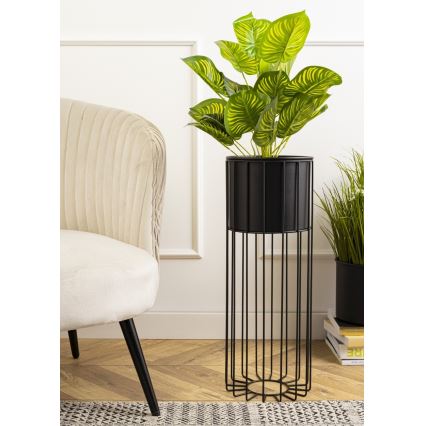 Metalen bloempot LOFT 55x20 cm zwart