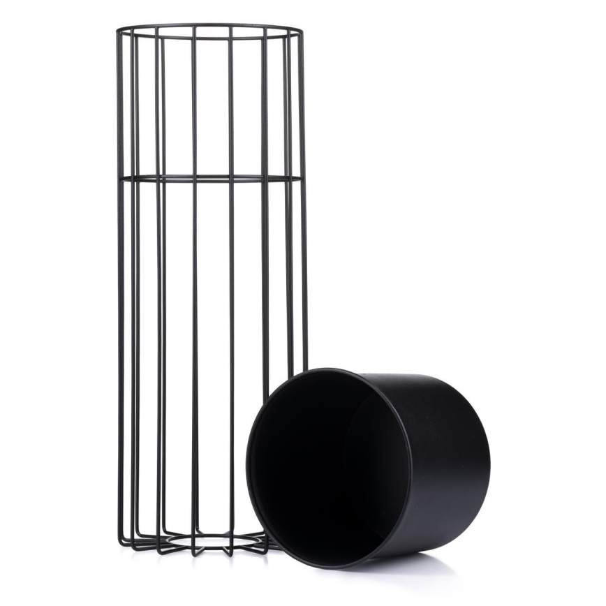 Metalen bloempot LOFT 55x20 cm zwart