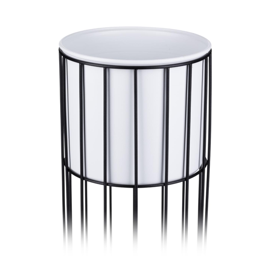 Metalen bloempot LOFT 55x20 cm zwart/wit