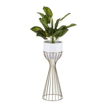 Metalen bloempot LOFT 56x20 cm goud/wit