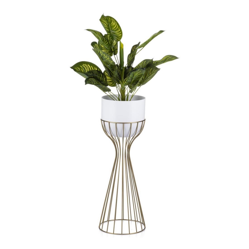 Metalen bloempot LOFT 56x20 cm goud/wit