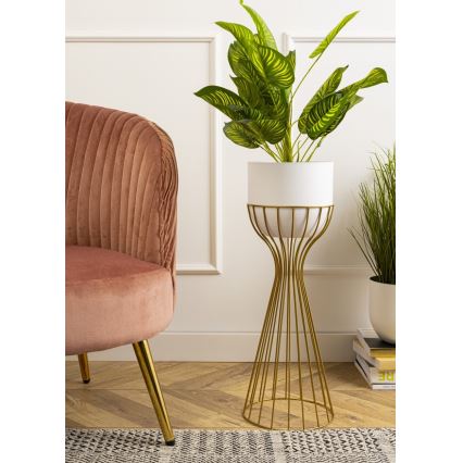 Metalen bloempot LOFT 56x20 cm goud/wit