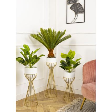 Metalen bloempot LOFT 56x20 cm goud/wit