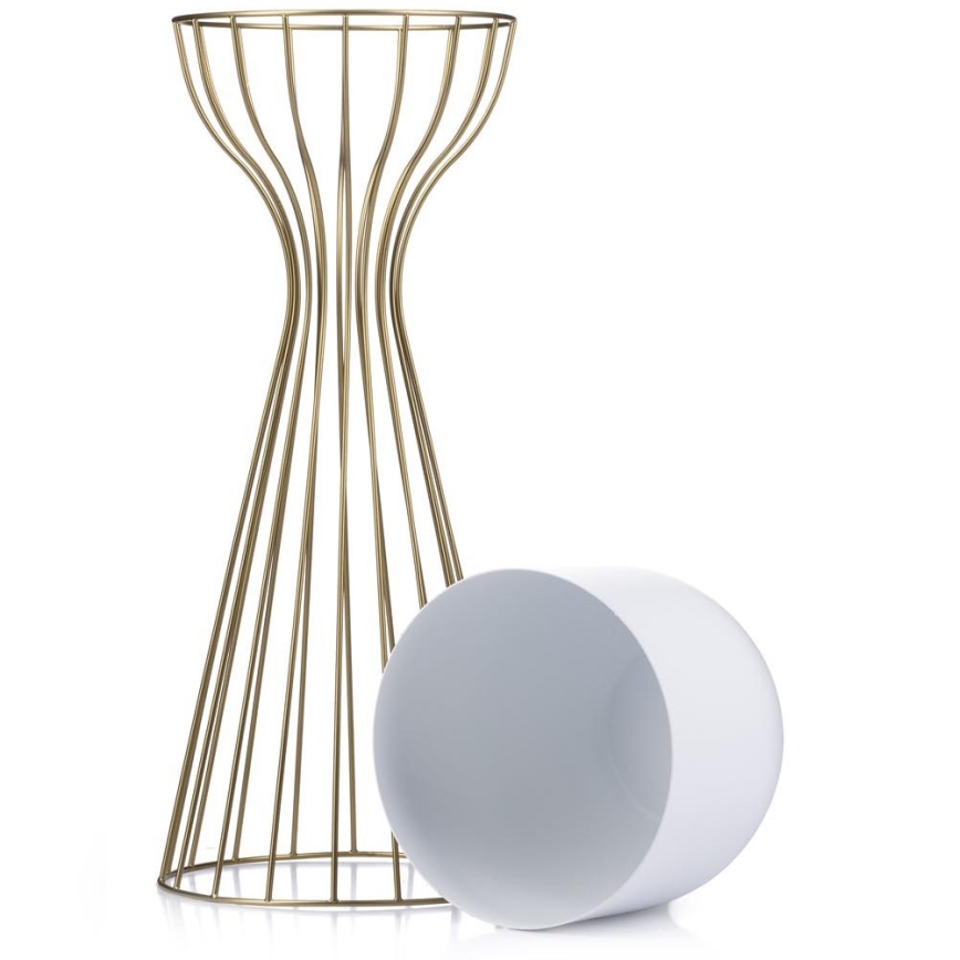 Metalen bloempot LOFT 56x20 cm goud/wit