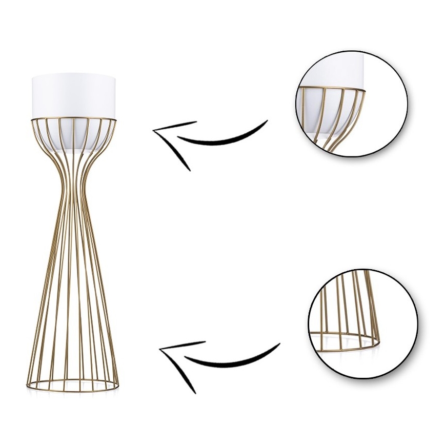 Metalen bloempot LOFT 56x20 cm goud/wit