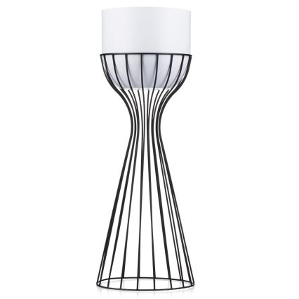 Metalen bloempot LOFT 56x20 cm zwart/wit