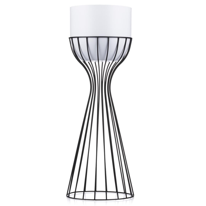 Metalen bloempot LOFT 56x20 cm zwart/wit