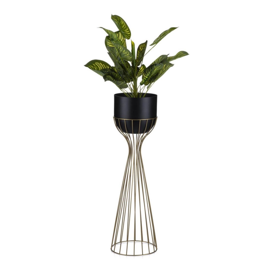 Metalen bloempot LOFT 68x20 cm goud/zwart