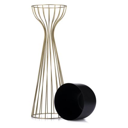 Metalen bloempot LOFT 68x20 cm goud/zwart