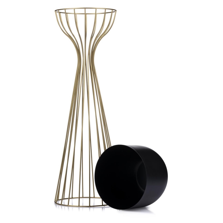 Metalen bloempot LOFT 68x20 cm goud/zwart