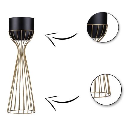 Metalen bloempot LOFT 68x20 cm goud/zwart