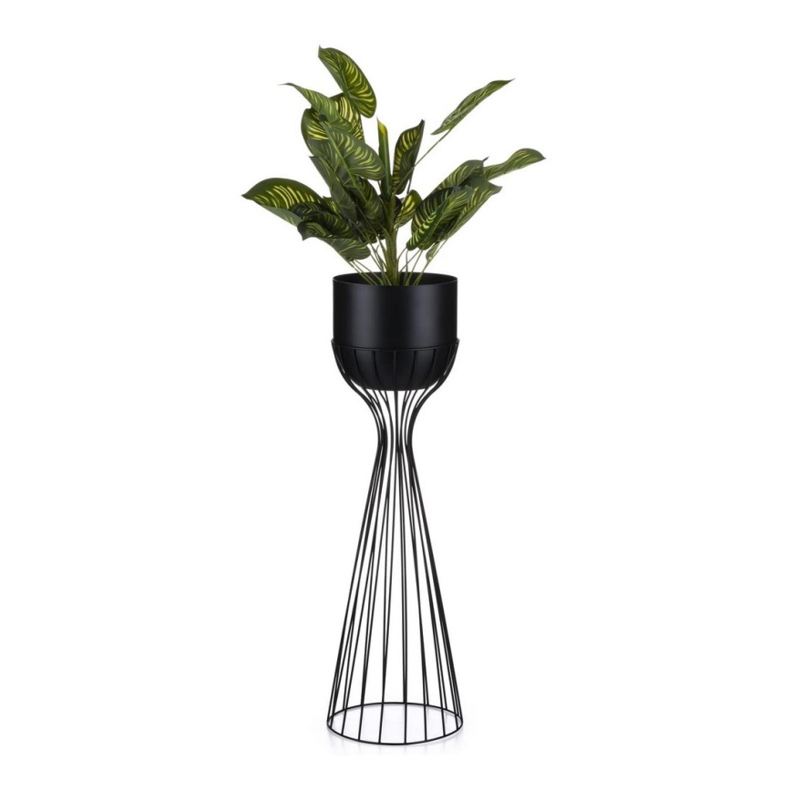 Metalen bloempot LOFT 68x20 cm zwart