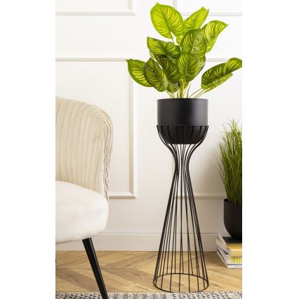 Metalen bloempot LOFT 68x20 cm zwart