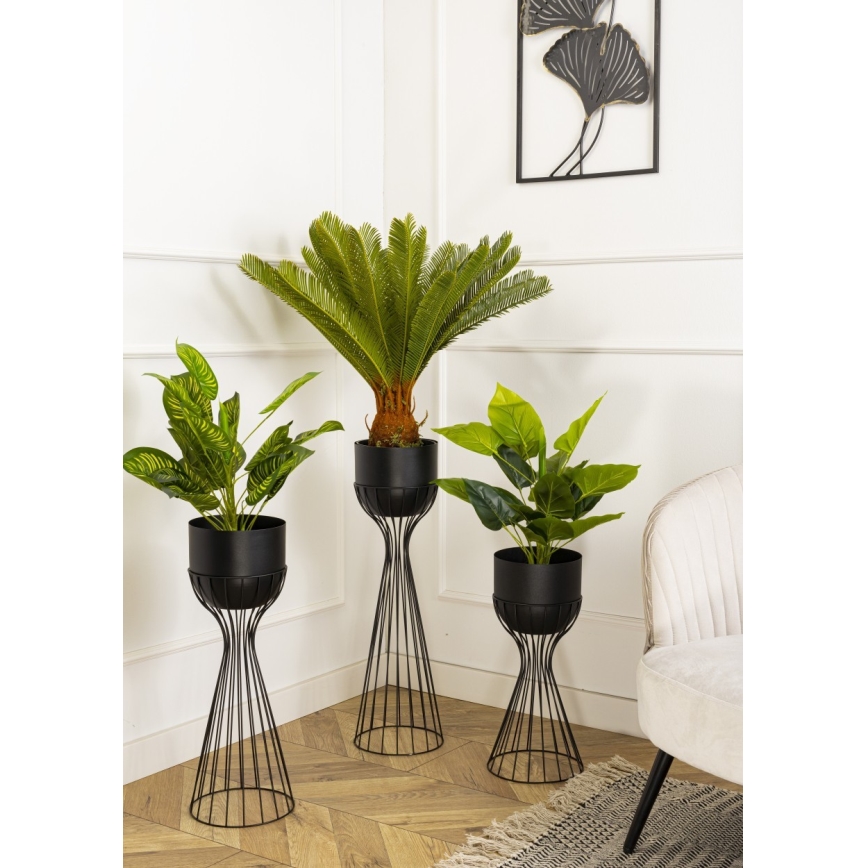 Metalen bloempot LOFT 68x20 cm zwart