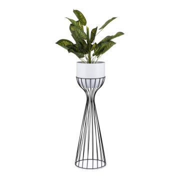 Metalen bloempot LOFT 68x20 cm zwart/wit