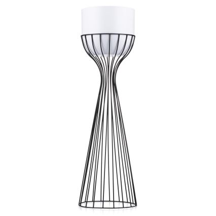 Metalen bloempot LOFT 68x20 cm zwart/wit