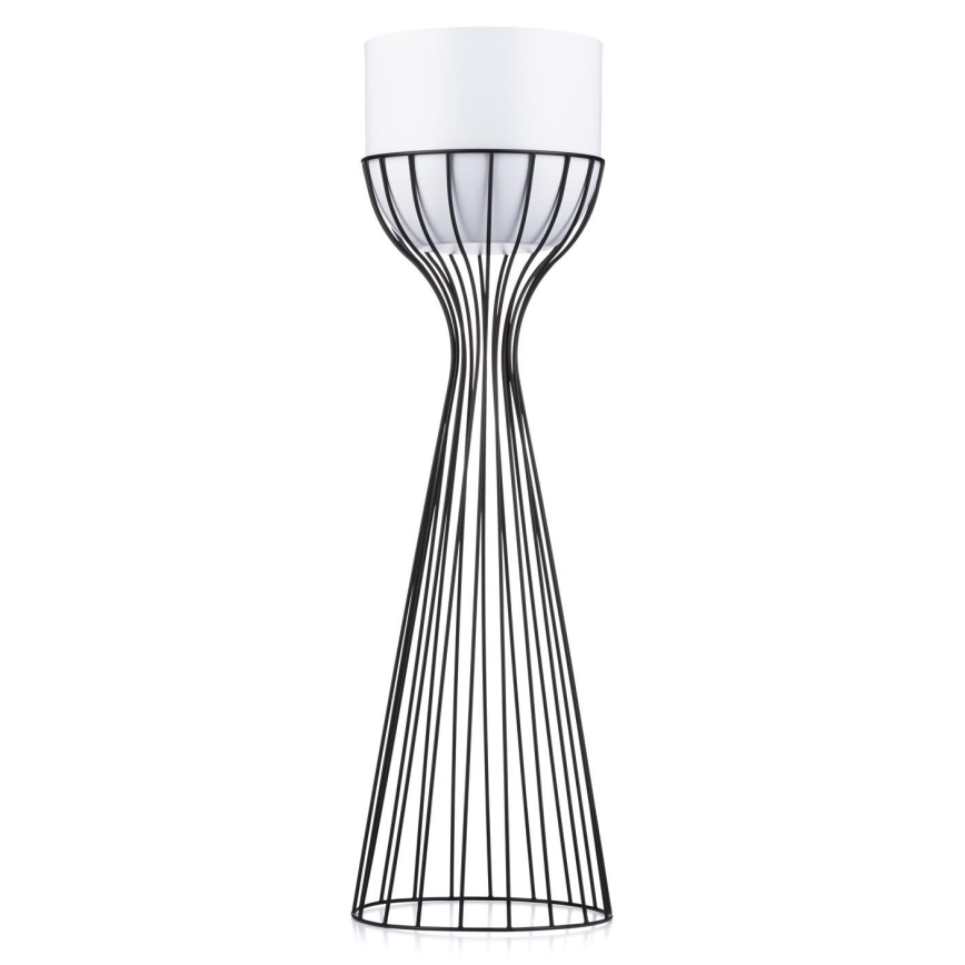 Metalen bloempot LOFT 68x20 cm zwart/wit