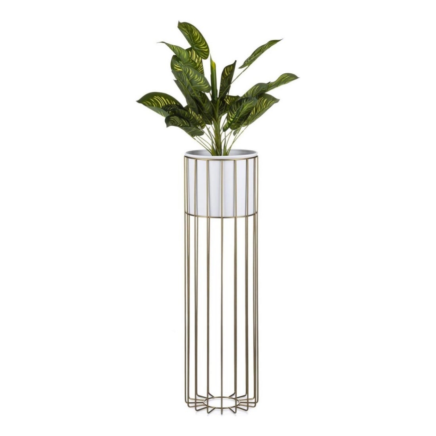 Metalen bloempot LOFT 70x20 cm goud/wit