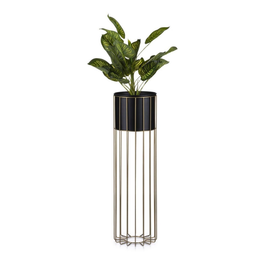 Metalen bloempot LOFT 70x20 cm goud/zwart