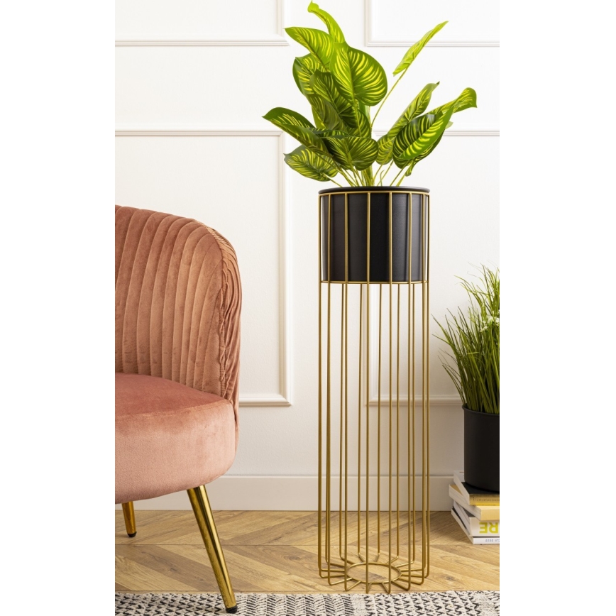 Metalen bloempot LOFT 70x20 cm goud/zwart
