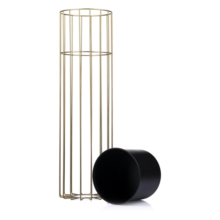 Metalen bloempot LOFT 70x20 cm goud/zwart