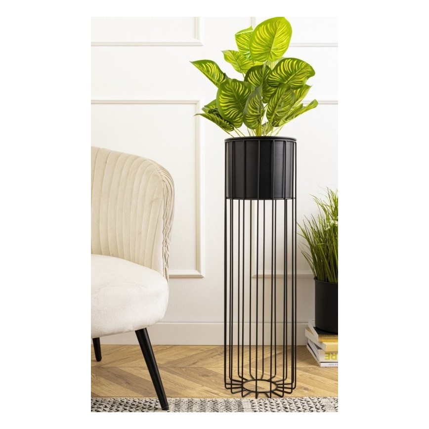 Metalen bloempot LOFT 70x20 cm zwart