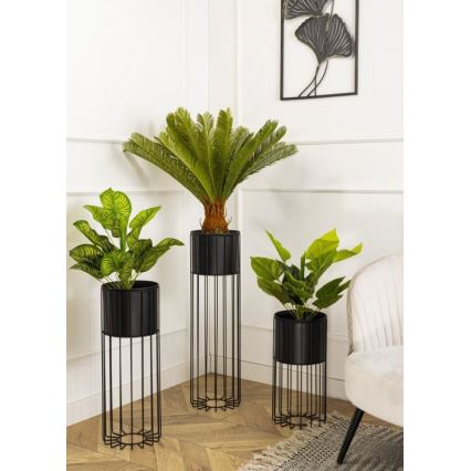 Metalen bloempot LOFT 70x20 cm zwart