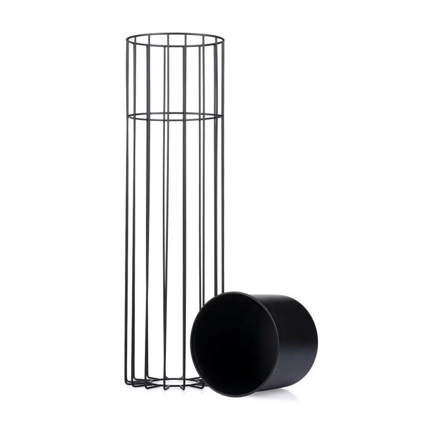 Metalen bloempot LOFT 70x20 cm zwart