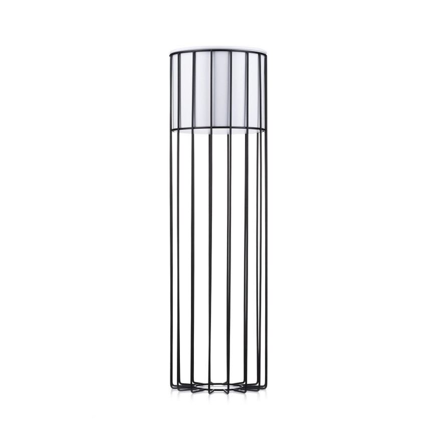 Metalen bloempot LOFT 70x20 cm zwart/wit