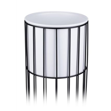 Metalen bloempot LOFT 70x20 cm zwart/wit