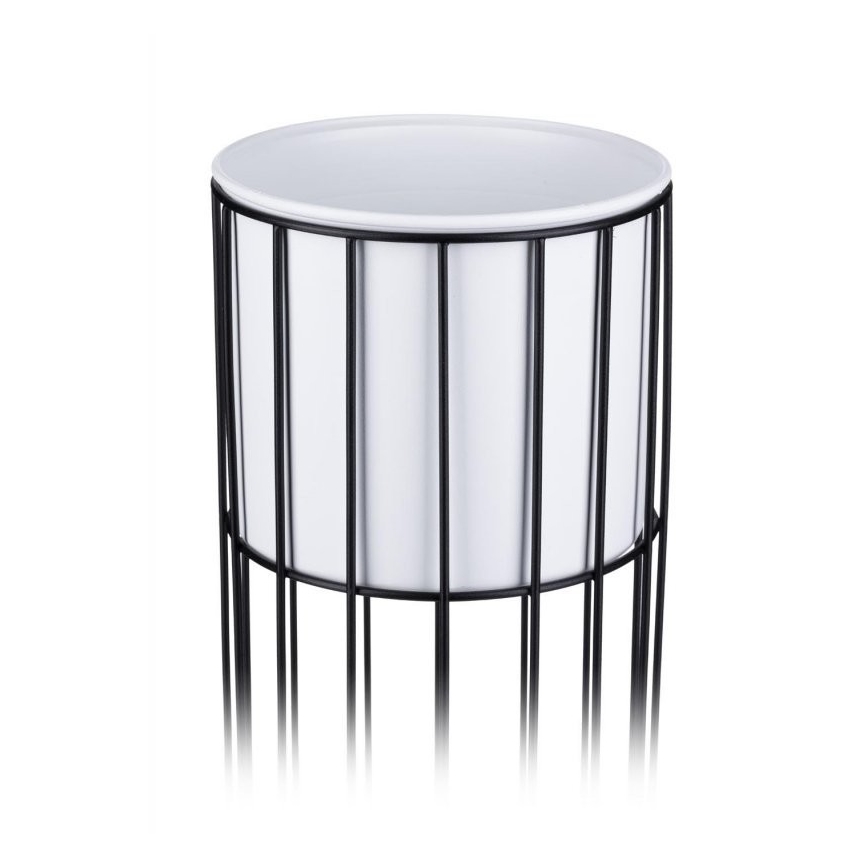 Metalen bloempot LOFT 70x20 cm zwart/wit