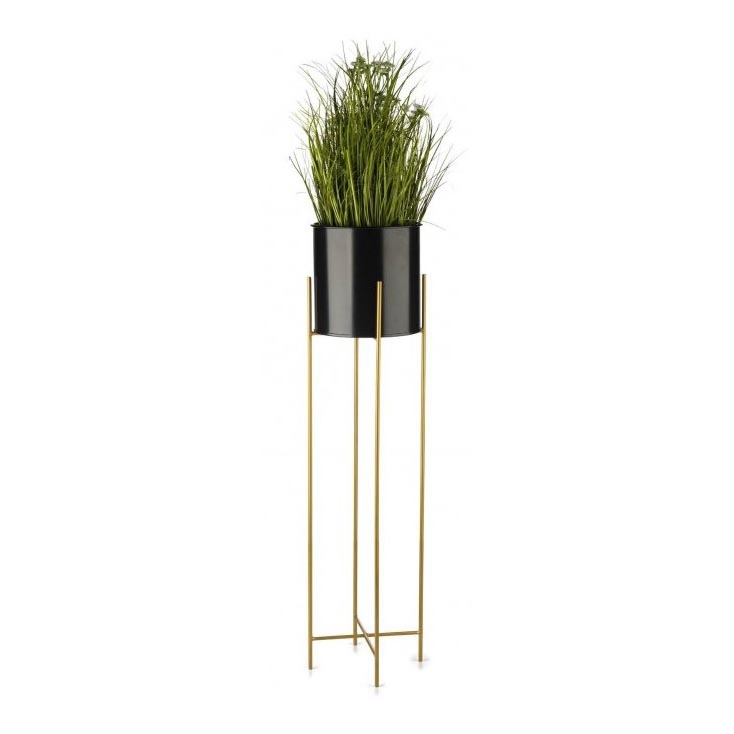 Metalen bloempot OSLO 95x17 cm zwart/goud