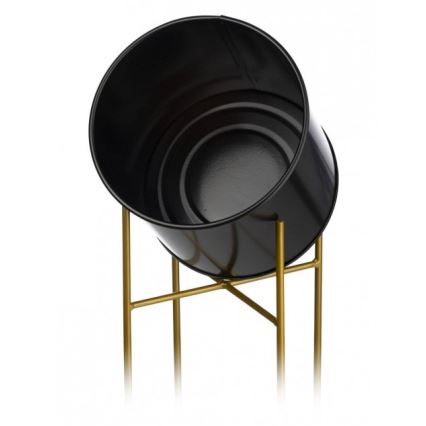 Metalen bloempot OSLO 95x17 cm zwart/goud